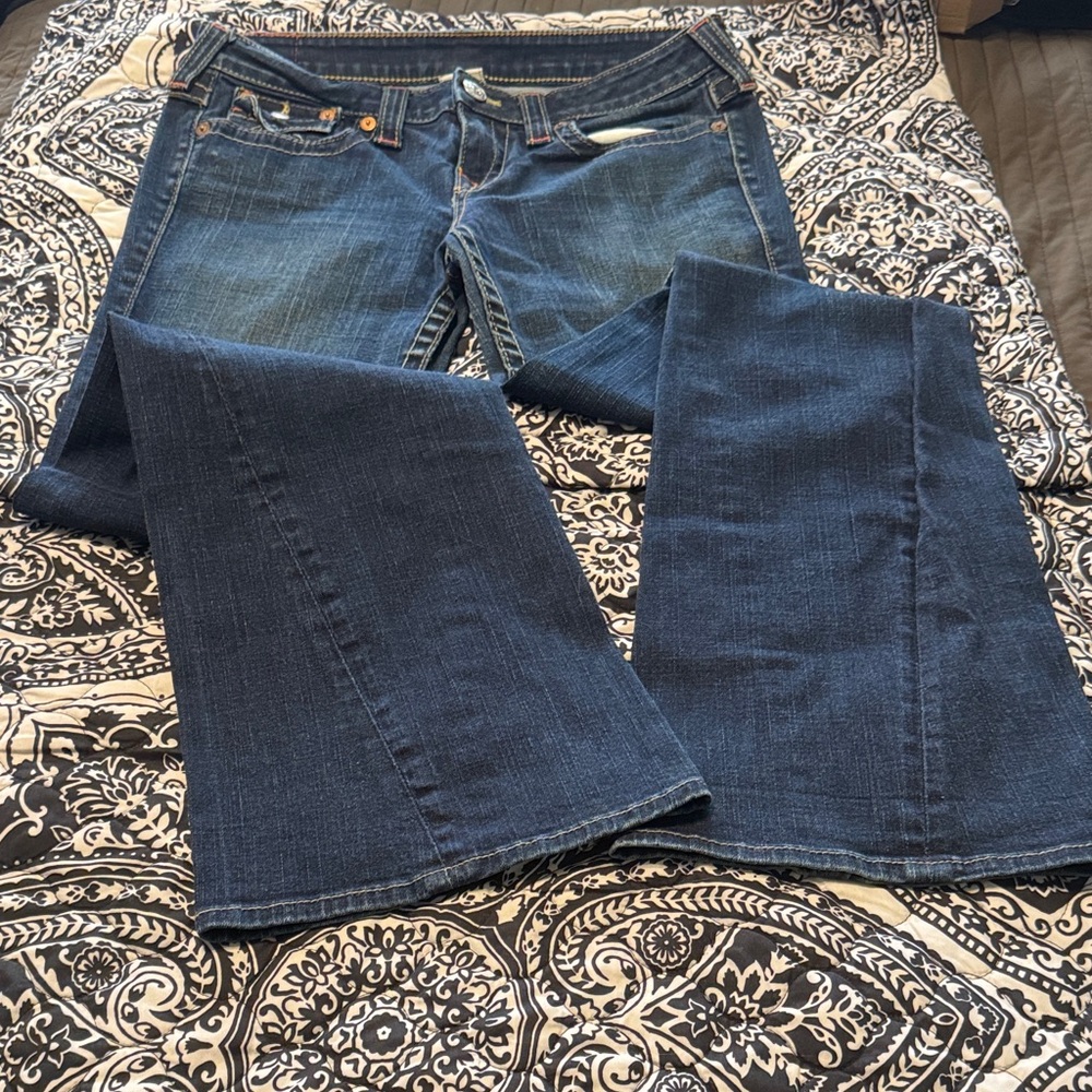 True Religion Dark Blue Flare Jeans- Vintage Joey 32x32